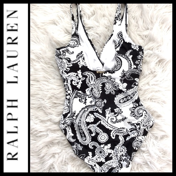 NWOT Ralph Lauren Tummy Control Paisley Swimsuit - Picture 4 of 8